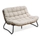 preview thumbnail 8 of 32, All-Weather PE Rattan Double Papasan Chair Loveseat with Soft Cushion for Indoor Outdoor