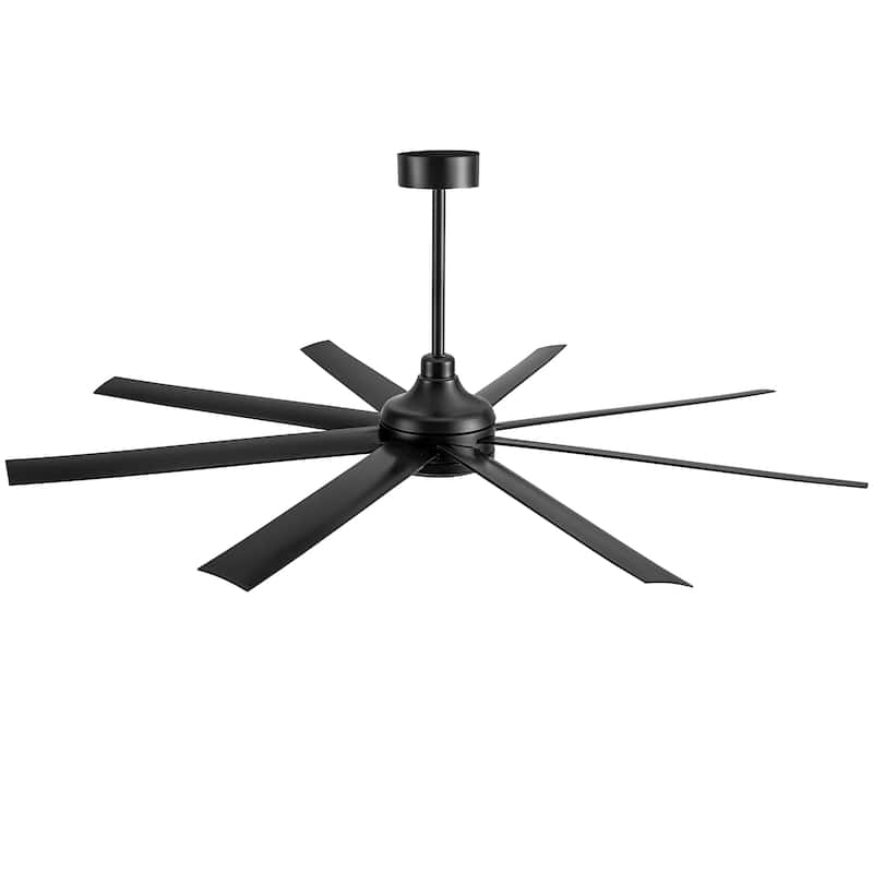 65/72/84-In Black/White Industrial Ceiling Fan with Remote without Light(8-Blade)