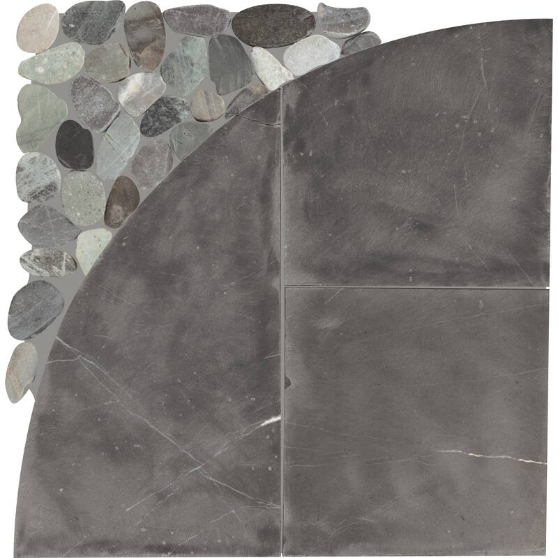 Daltile Pebble Oasis Natural Stone Art Deco Pebble Mosaic 11" x 11" (11 PC per Carton) (10.78 SQFT per Carton)