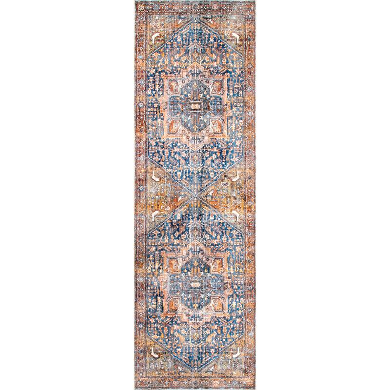 Nuloom Camila Faded Medallion Fringe Area Rug