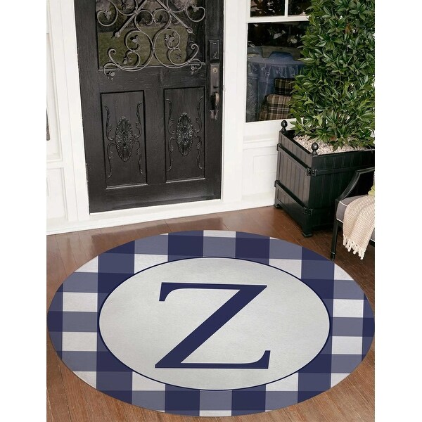 MONO NAVY GINGHAM Z Doormat By Kavka Designs - Bed Bath & Beyond