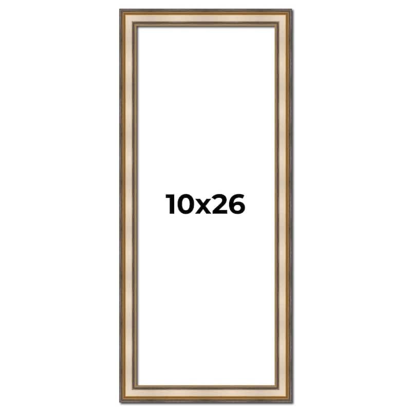 10x26 Frame Gold Solid Wood Shadow Box Width 1.5 Inches | Interior Frame Depth 2 3/8 Inches