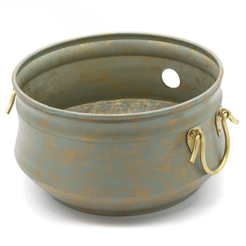 Sedona Hose Pot with Lid, Brass Accents by Good Directions