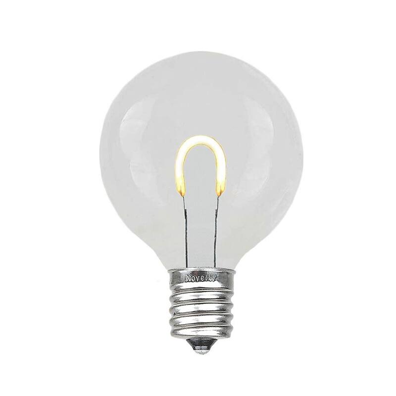 25 Pack LED G40 Plastic Filament Outdoor Globe Replacement Bulbs, Warm White