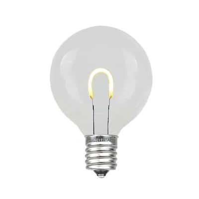25 Pack LED G40 Plastic Filament Outdoor Globe Replacement Bulbs, Warm White