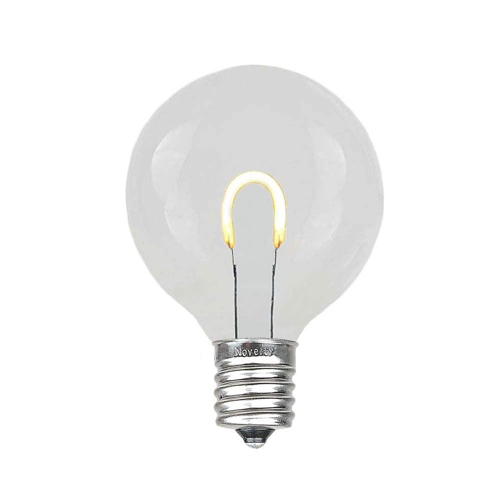 25 Pack LED G40 Plastic Filament Outdoor Globe Replacement Bulbs, Warm White
