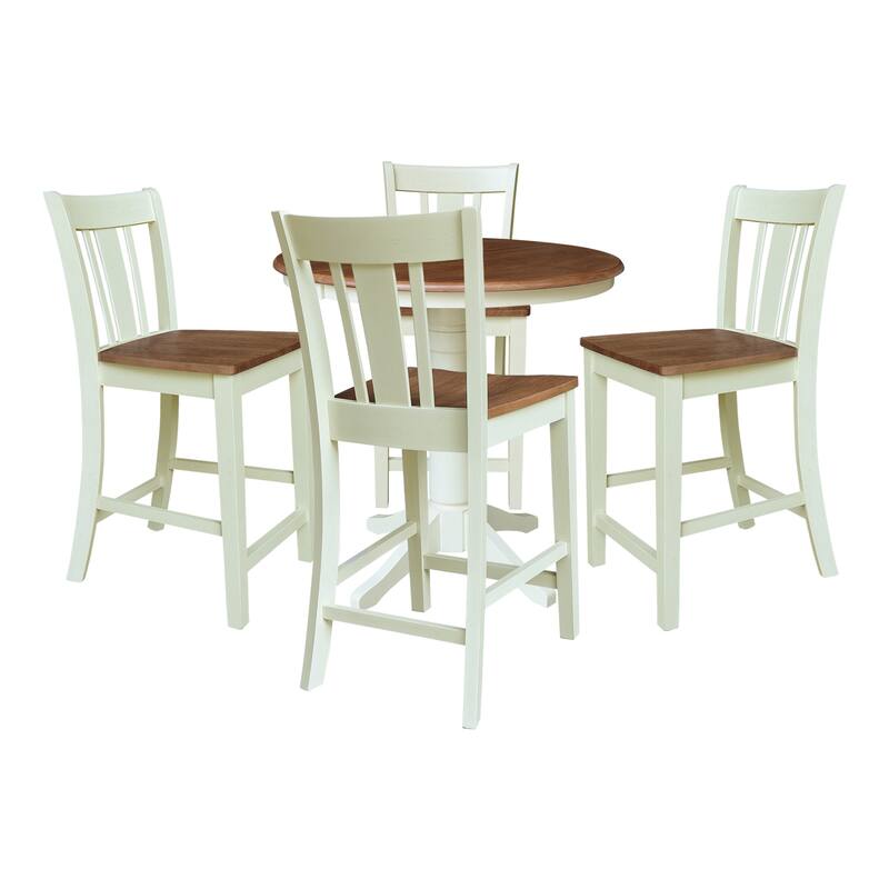 36" Round Extension Table with Counter Height Stools - 5-Piece