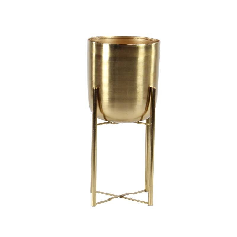 Modern Metallic Glam Planter Collection - Set of 2 - Multiple Sizes - Gold, Silver, White or Black