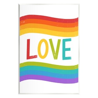 Stupell Rainbow Love Pride Stripes Wall Plaque Art by Amanda Houston ...