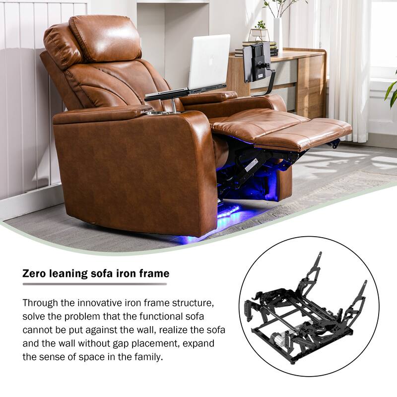 Roomfitters Electric Power Motion Recliner with USB Port, Hidden Arm Storage, Cup Holder, and Bluetooth Speaker