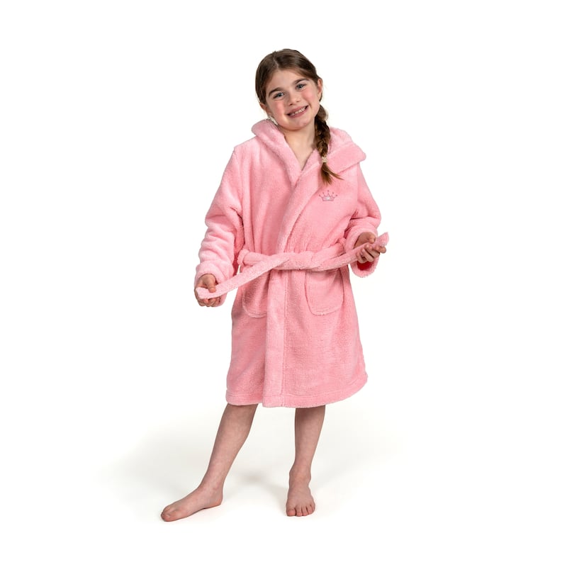 Sweet Kids 100% Polyester SUPER PLUSH Double Brushed Hooded Bathrobe - CROWN