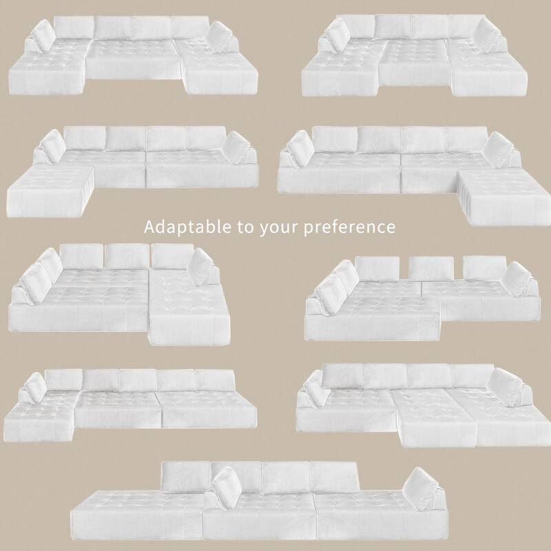 Modular Combination Sofa, U-shaped Sofa, Living Room, Apartment, Upholstered ,6-seat Sofa, Free Combination Sofa