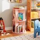 preview thumbnail 3 of 16, MDF Kids Rotating Bookshelf 8 Compartments 360-degree Swivel with Bunny Baffles - 16" L x 16” W x 25.5" H