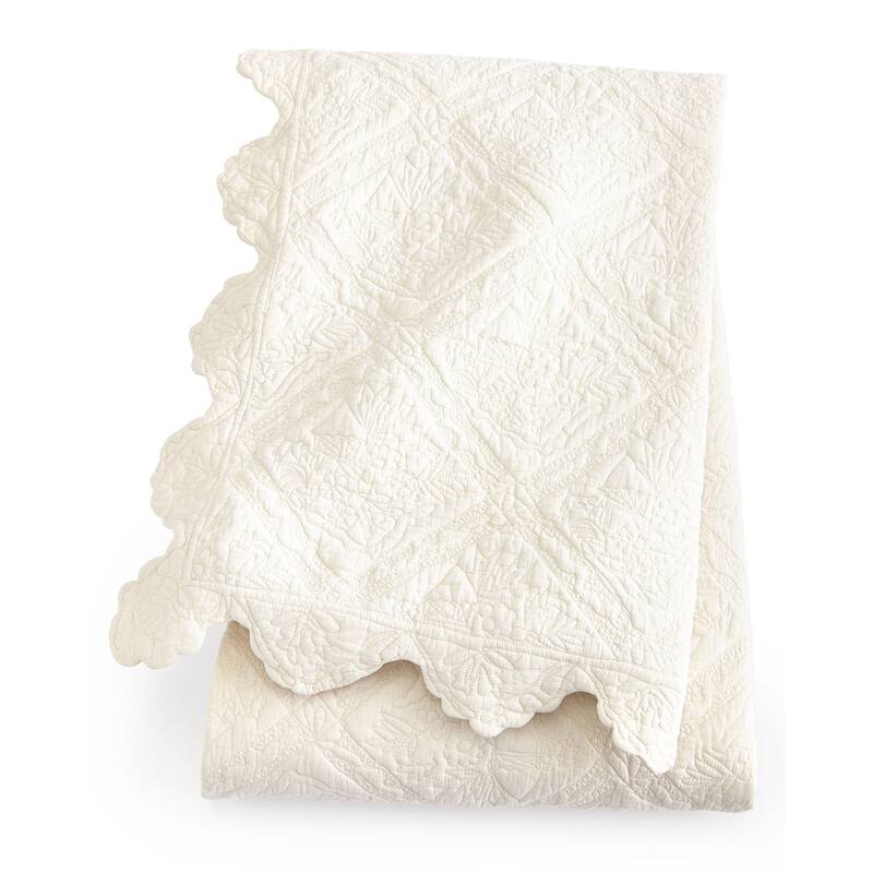 Lazel Vanilla Cotton Quilt or Pillow Sham - Full - Queen