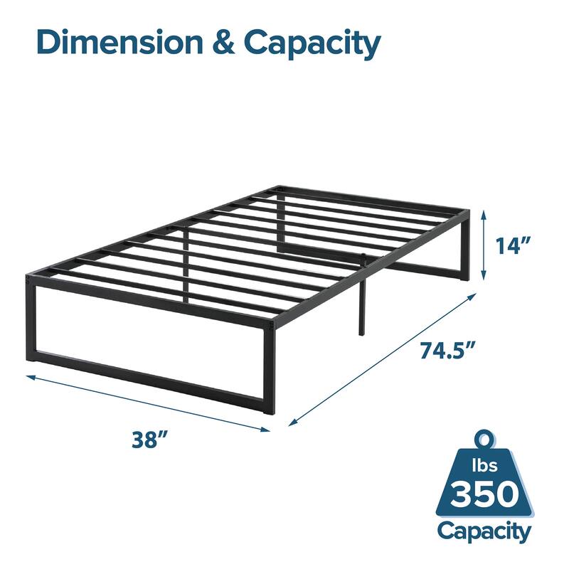 Priage by ZINUS Black Metal Platform Bed Frame - Twin
