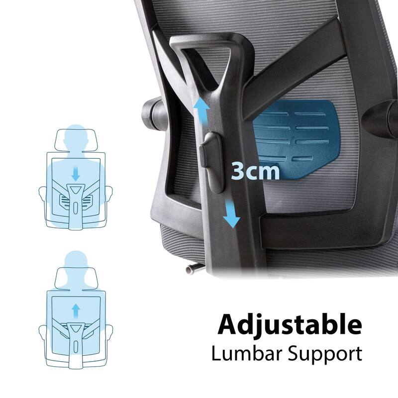 Ergonomic Mesh Office Chair with Adjustable Lumbar Support & Footrest
