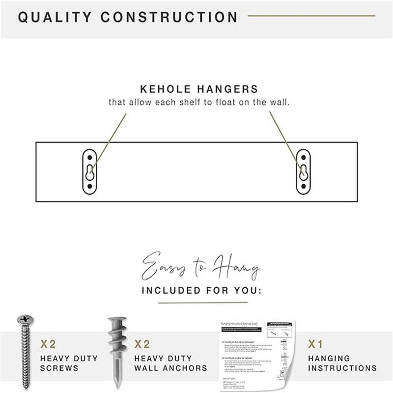 Natural Woodgrain Floating Shelves, 18 Inch x 4 Inch, Set of 2, 18 x 4 - 4"D x 18"W x 2"H