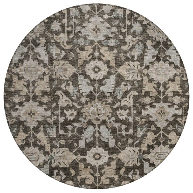 Machine Washable Indoor/ Outdoor Casual Traditional Chantille Rug