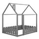 preview thumbnail 11 of 37, Wood Bed House Bed Frame With Fence,For Kids,Teens,Girls,Boys