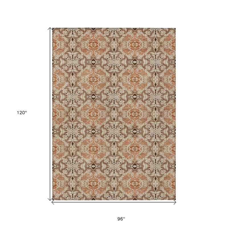 HomeRoots Medallion Transitional Rectangle Outdoor Rug