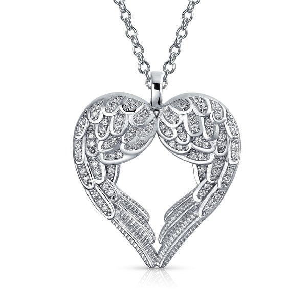 .925 Sterling Silver CZ Heart Charm Pendant