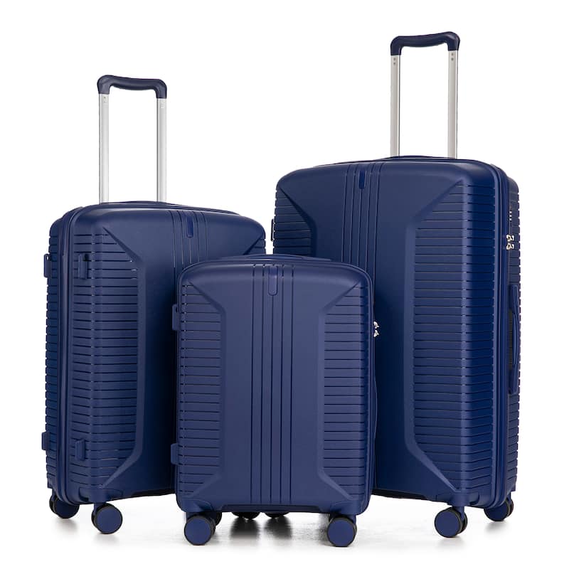 3-Piece, Modern Luggage Sets, Multi-functional Luggage with Spinner Spinner and Combination Lock, for Boarding Travel, Blue