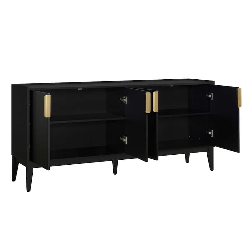 Luxurious Wooden Cabinet with Adjustable Shelves for Living Room & Entryway Storage