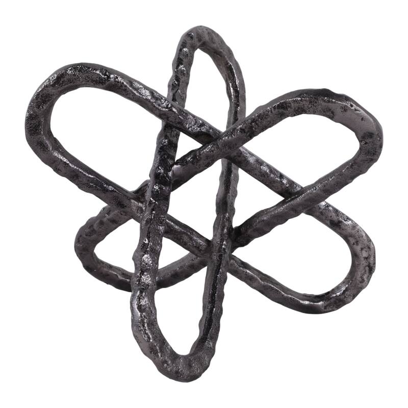 Contemporay Metal Round Edge Jack Decorative Object - 9.0"