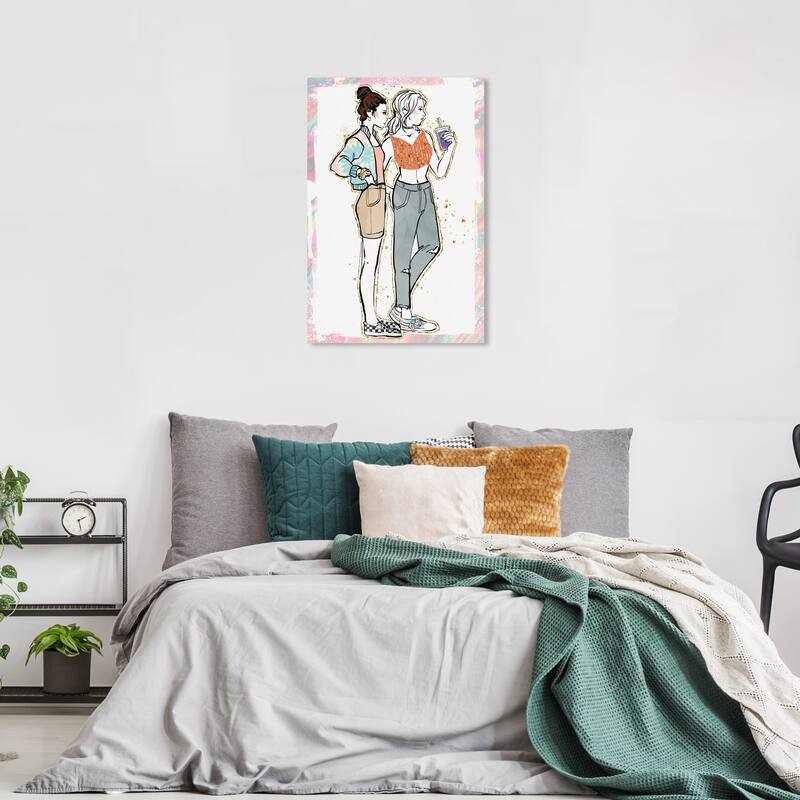 Wynwood Studio Canvas Fashion and Glam Trendy Tie Dye Gals White and Glam Wall Art Canvas Print - 36 x 24