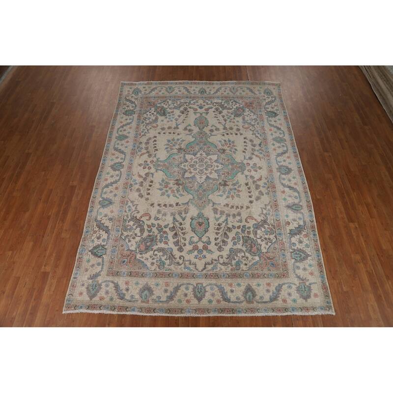 Tabriz Persian Area Rug Hand-Knotted Wool Carpet - 7'8"x 11'0"