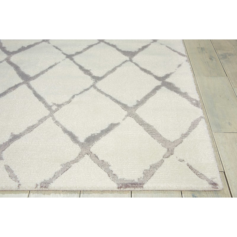 Nourison Twilight Contemporary Geometric Trellis Area Rug