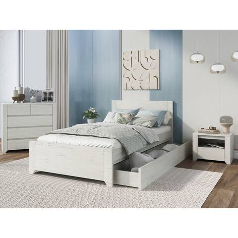 3 Pieces Simple Style Manufacture Wood Bedroom Sets with Twin bed,Nightstand and Chest