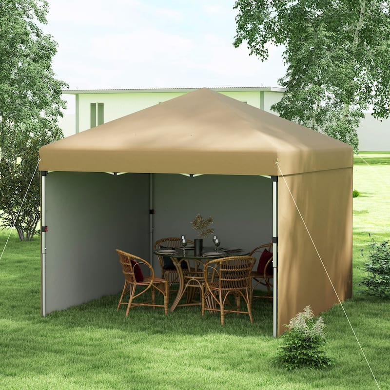 10x10ft Adjustable Height Pop-Up Canopy Tent with Sidewalls, Weight Bags, and Carry Bag for Outdoor Events