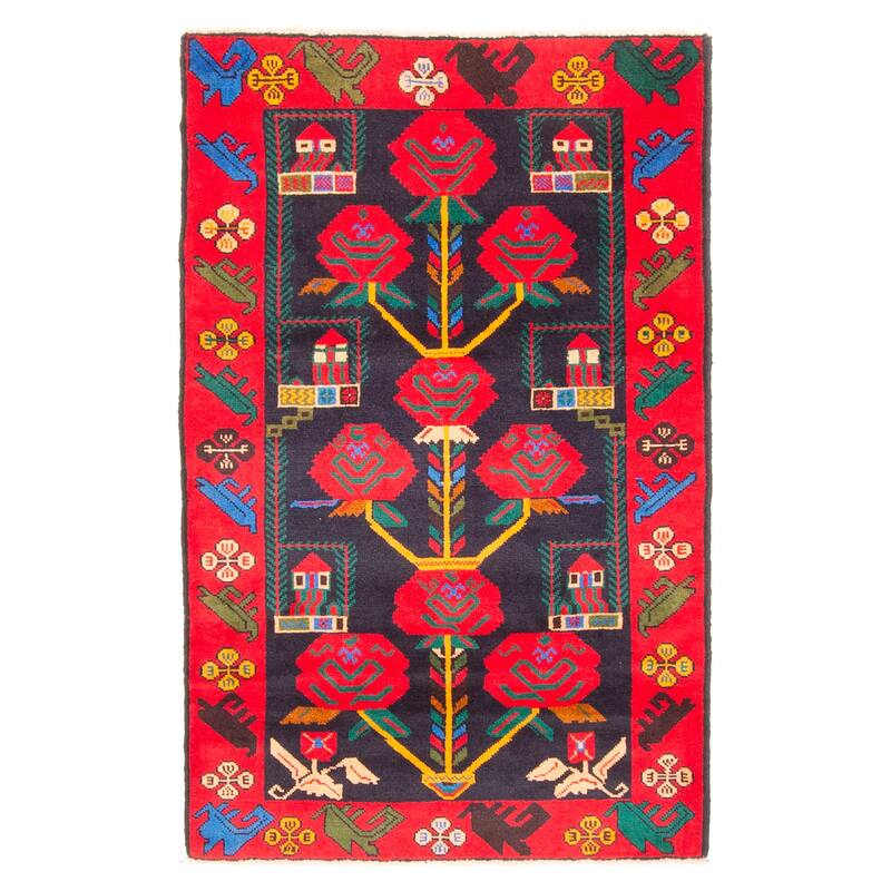 ECARPETGALLERY Hand-knotted Teimani Black Wool Rug - 2'10 x 4'7