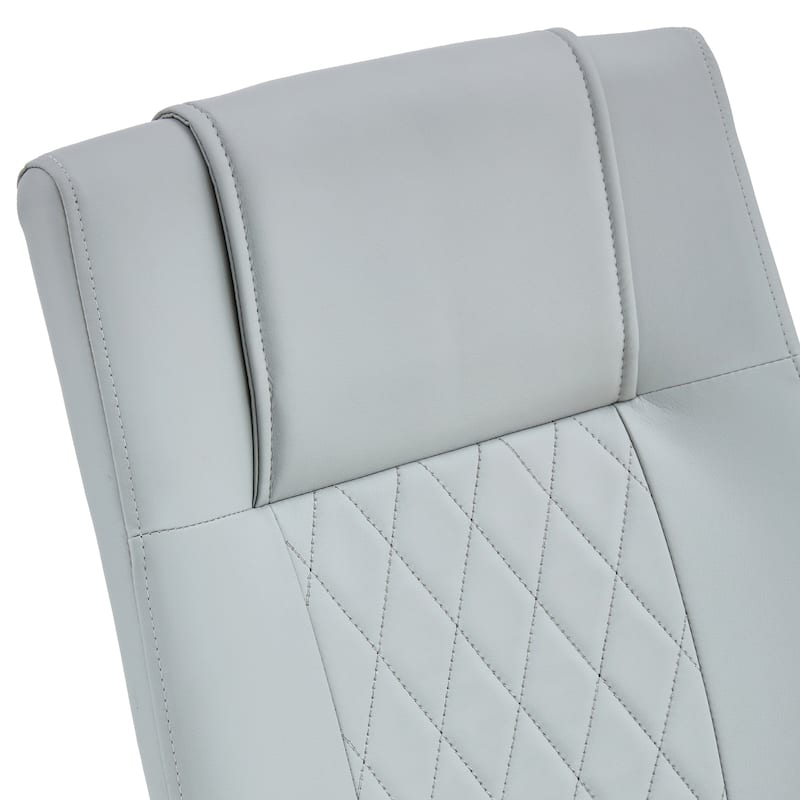 Faux Leather Dining Room Chairs with Upholstered Seat, Modern Kicthen Chairs Armless Accent Chairs with Metal Legs, Set of 4