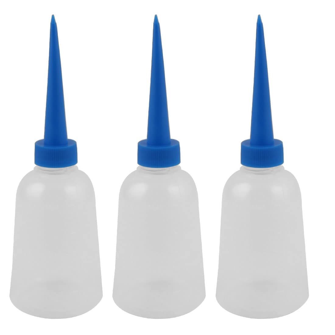 150ml Industry Pointy Nozzle Sewing Machine Oil Squeeze Bottle 3pcs - 2.2 x 6.6(Max.D*H) - Blue,Clear White