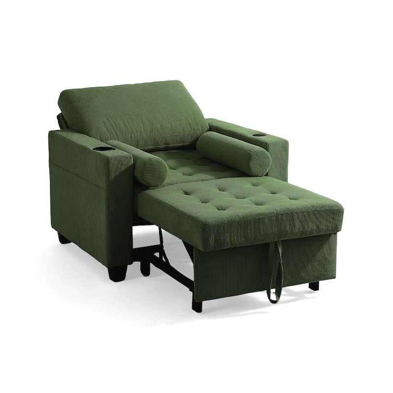 3-in-1 Pull-Out Sleeper Chair Bed Convertible Adjustable Lounge