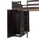 preview thumbnail 14 of 18, Full size Loft Bed with a twin size Stand-alone bed, Shelves,Desk,and Wardrobe-Espresso