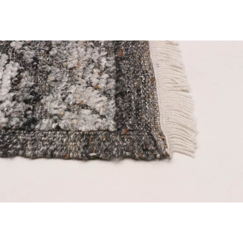 ECARPETGALLERY Hand-knotted Tangier Dark Grey Wool Rug - 5'3 x 7'8