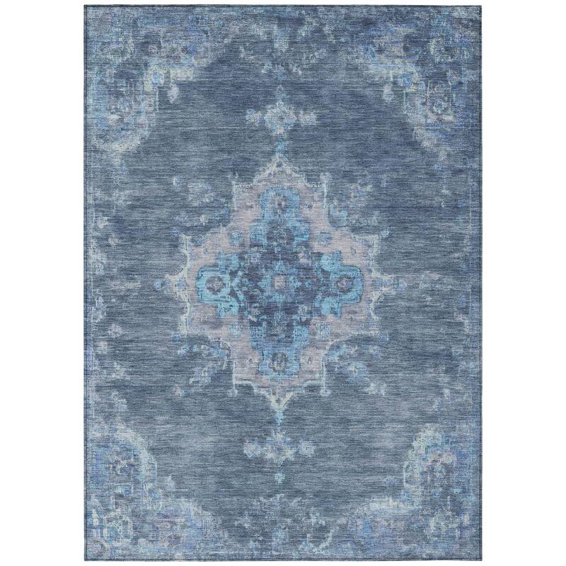 Machine Washable Indoor/ Outdoor Traditional Tabriz Chantille Rug