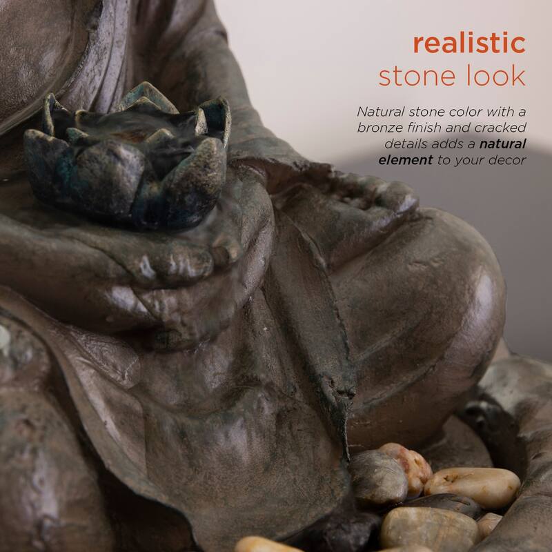 Tabletop Buddha Water Feature with LED light
