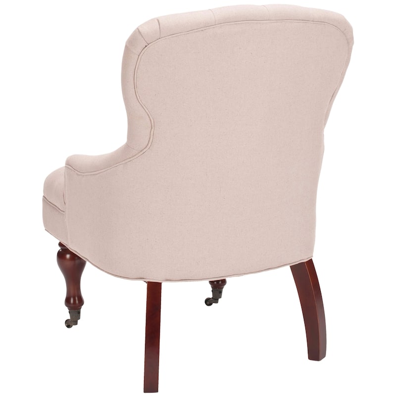 SAFAVIEH Chrissy Tufted Beige Petite Arm Chair - 23.6" x 28.7" x 34.6" - 24Wx29Dx35H