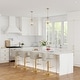 preview thumbnail 40 of 46, Swivel Bar Stools Set of 2, Modern PU Bar Stools with Backs - Counter Height