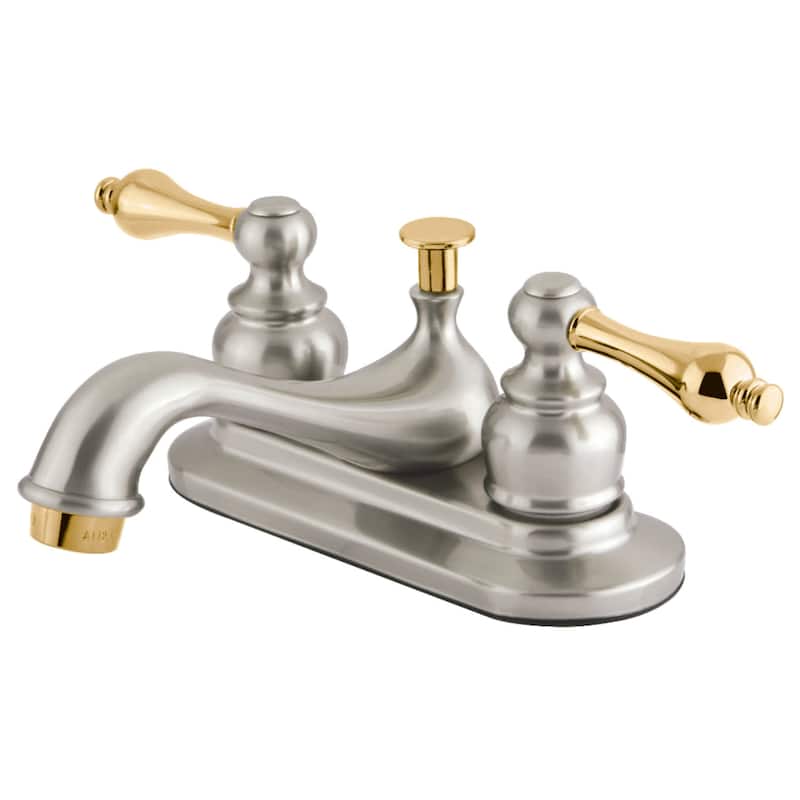 Kingston Brass Restoration 1.2 GPM Centerset Bathroom Faucet with - Brushed Nickel / Polished Brass