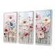 preview thumbnail 8 of 11, Designart "White And Pink Floral Wonderland" Floral Framed Wall Art Set of 3 - Traditional White Wall Art Decor 3 Pieces