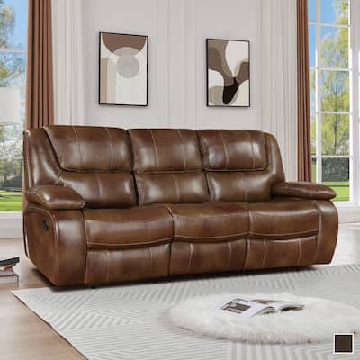 Baron Leather Match Double Reclining Sofa