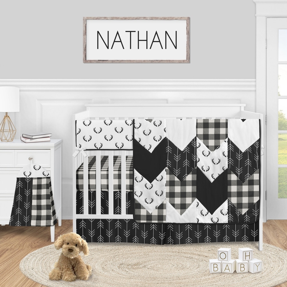 black and white cot bedding