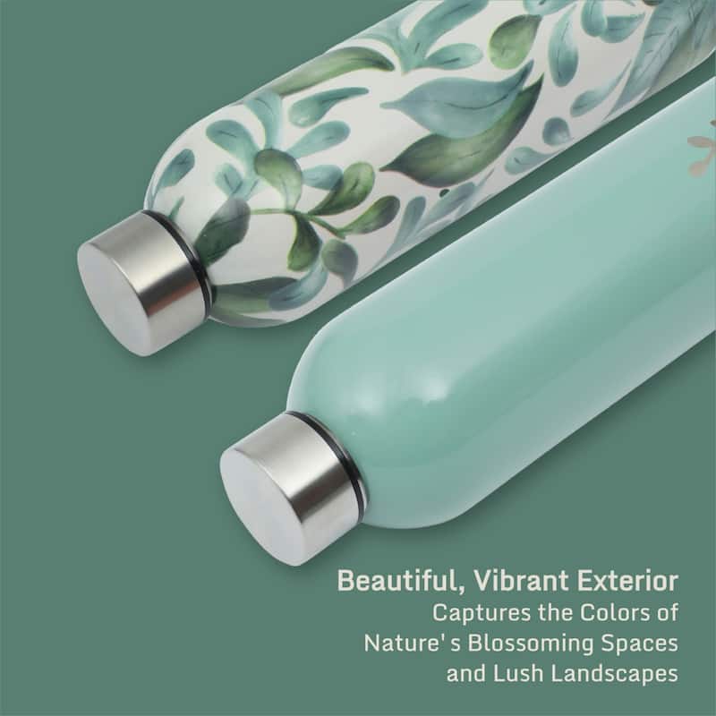 Bloomhouse Lush Forest 2 Pack 25 OZ Insulated Stianless Steel Water Bottle & Thermal