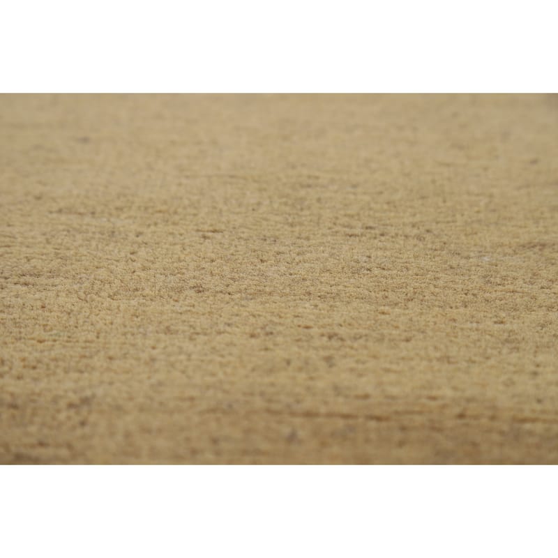 Modern Muted Yellow Gabbeh Runner Rug Hand-Knotted Wool Carpet - 2'8" x 9'8"