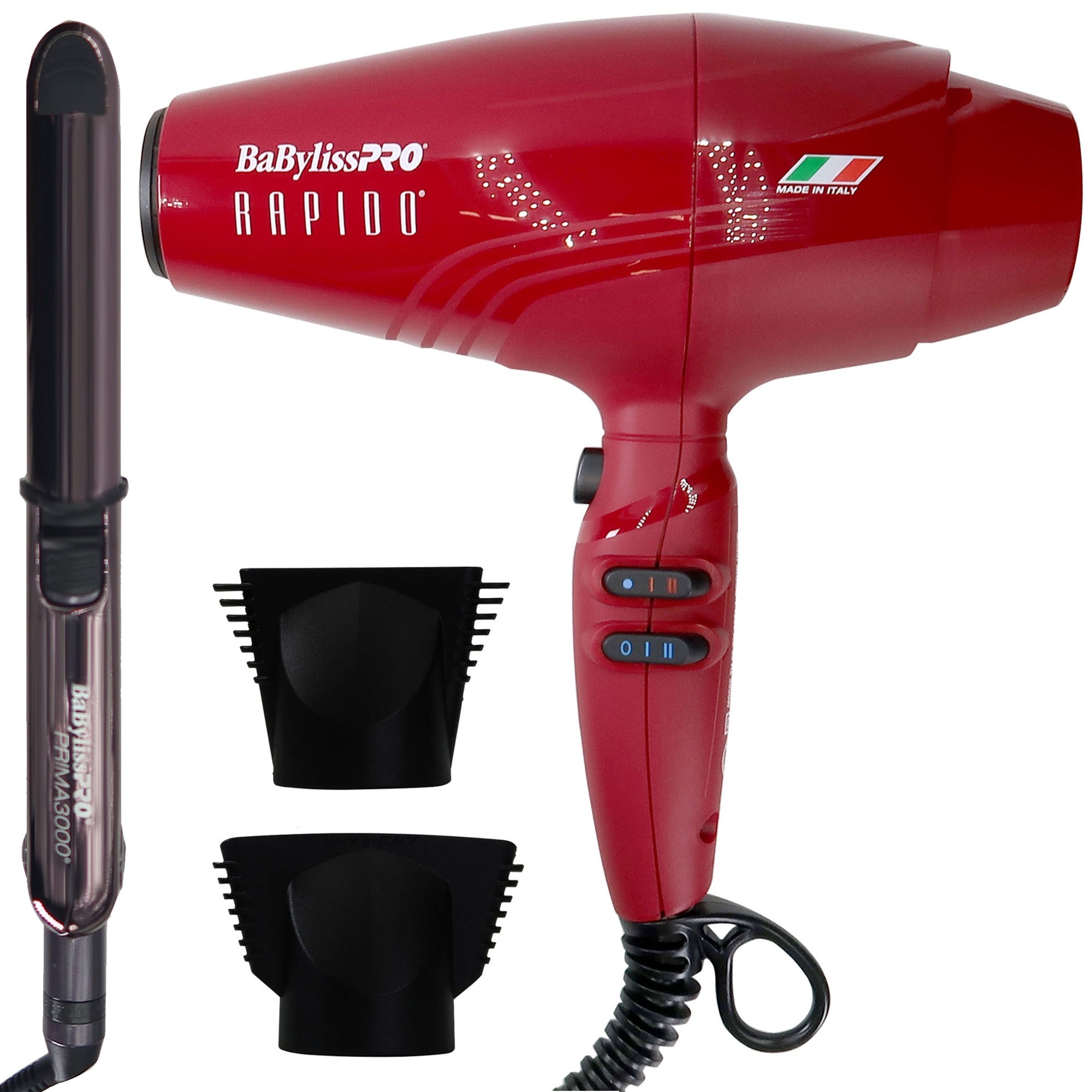 BaByliss Pro Rapido Nano Titanium Hair Dryer (Red) #BRRAP1 + 